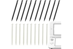 HEMAJI 20 pezzi Penna per Nintendo NDS pennini Stylus Touch in plastica Touch screen Capacitivo pennini Anti-Tocco Active Pen Lunghezza 9.5 cm per compatibile Nintendo 3DS XL, New 3DS LL (Nero，Bianco)