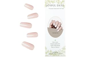 JOYFULDAYS JOYFUL DAYS Tiras de Uñas de Gel Semi-Curado, Autoadhesivas Pegatina de Esmalte de Uñas de Gel, Nail Wrap Incluye Lima y Palo (Glazed D. Pink)