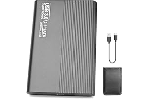 Riyth Disco Duro 2 TB Externo, Disco Duro Externo USB 3.0 Type-C, Ultrafino Diseño Metálico 2.5" HDD Compatible con PC,Desktop, Laptop.F（2TB,Negro