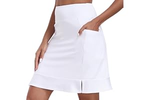 MoFiz Women's Tennis Skirt Pleated Golf Skorts High Waisted with Pockets Inner Shorts Athletic Skirts for Workout Sports Casual