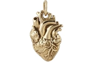 FASHIONJUNKIE4LIFE Anatomical Heart Charm - Sterling Silver - Real Heart Pendant Charm