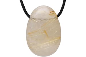 Lebensquelle Plus Pendentif goutte avec cordon en coton + carte de pierres précieuses - Pendentif en pierre précieuse véritable - Pendentif goutte percé, 3 cm, Pierre semi-précieuse, Diverses