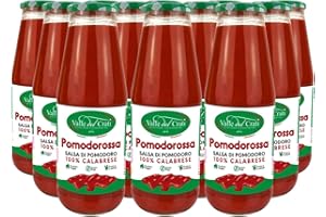 VALLE DEL CRATI ECCELLENZE GASTRONOMICHE DAL 1998 Valle del Crati Salsa Di Pomodoro 100% Calabrese | 36 Bottiglie | Passata di Pomodoro Naturale, Vegana, Senza Glutine | Ideale per Pasta, Pizza, Carne, Pesce | Pronta in 5 Minuti | 36 x 720ml