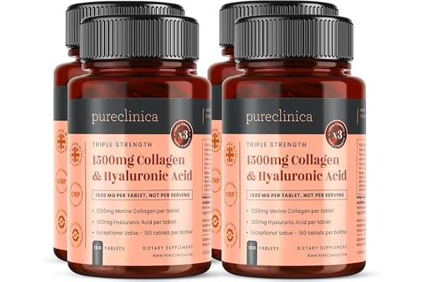 1500mg x 720 tablets. 1200mg of UltraColl Collagen & 300mg of Hyaluronic Acid per tablet. (4 bottles of 180 tablets each - 12 months supply). SKU: UCHL3x4
