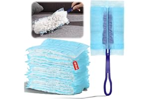 FFTANXS Lot de 40 Recharge pour swiffer avec 1 poignées plumeau,Plumeau pour swiffer,Recharge plumeau pour swiffer, Jetable pour swiffer Recharge pour Nettoyer Les Meubles, Stores, Ventilateurs