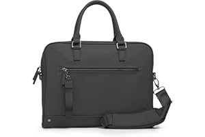 THE FRIENDLY SWEDE Borsa per Laptop Minimalista con Tracolla, Borsa per Computer Portatile da 13", Borsa da Lavoro Sottile, PU Vegan - VRETA (Nero)