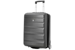 Aerolite 55x40x20 Ryanair Taille Maximale 40L ABS Cabine Bagage à Main Valise Rigide Légere à 2 roulettes, pour Easyjet, Lufthansa et Plus, Gris Foncé
