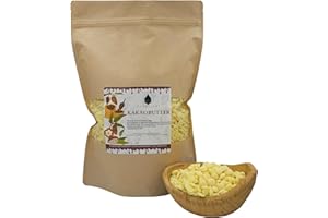 ‎WOODFLAME DECO AND MORE Woodflame Kakaobutter, Pastillen, Perfekt geeignet für Kosmetik, natürlich vegan und rein, Theobroma cocoa seed butter, Lebensmittelqualität