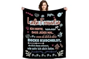 ACAROMAY Original Geschenk Liebe Freundin Ich Hoffe Dass Jedes Mal Wenn Du Dich In Diese Decke Kuschelst Sie Dich Daran Erinnert Wie Sehr Ich Dich Liebe Kuscheldecke Dekoratives für Freundin (Liebe Freundin-B)