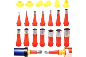 HENGBIRD Universal Integrated Rubber Nozzle Tool Kit 20 PCS Silicone Nozzle Kit Reusable Stainless Steel Caulking Nozzle Set with Connection Base, Caulking Nozzle Applicator for Kitchen Bathroom Brick Joint