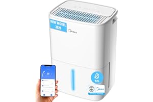 MIDEA Deshumidificador de Humedad Silencioso 12L con App Control hasta 35 m2 - Deshumificadores para Humedades en Habitación con Depósito Extraible - Deshumificador Electrico Pequeño Bajo Consumo