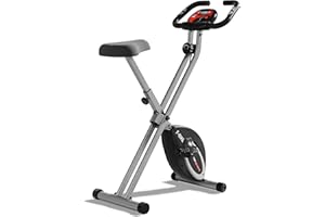 Ultrasport F-Bike Vélo d’Appartement Pliable I Extra Silencieux jusqu'à 130 kg avec Selle Confort, Velo d Appartement Pliable