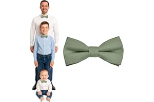 DonDon noeud papillon homme enfants garçons ou bébés mat, pré-noué et longueur réglable en coton gabardine - accessoire festif pour mariage, communion et cérémonie