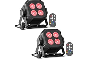 Rtktoup 2PCS RGBW Foco Par LED, 40W Luces Discoteca DMX 4/8CH con Control Remoto/Sonido Activado Luz de Escenario, Luces Fiesta para DJ, Bar, Boda, Halloween, Navidad