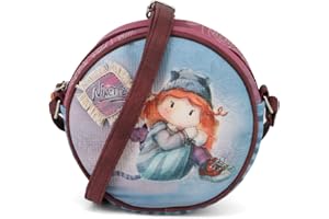 Forever Ninette Origin-Borsa a Tracolla Rotonda, Multicolore, 18 x 18 cm