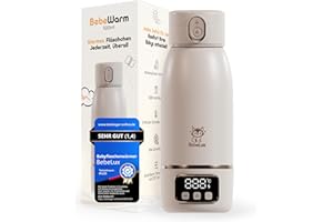 BEBELUX Elektryczny podgrzewacz do butelek dla niemowląt – elektryczny podgrzewacz mleka dla niemowląt w podróży | szybkie ładowanie 36 W USB-C | nie zawiera BPA | doskonała regulacja temperatury |