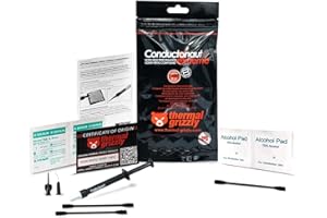 NABOB DEALS Thermal Grizzly Conductonaut Extreme Thermal Grease - Set + Extra Applicators - Liquid Metal Thermal Paste for Cooling The CPU, GPU (Conductonaut Extreme) (Conductonaut Extreme 1g)