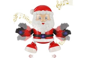 Auniq Babbo Natale Elettrico Che Canta E Balla Babbo Natale Giocattolo Musicale Giocattoli Natalizi Decorazioni Natalizie Regali Ornamenti di Natale Babbo Natale Giocattolo con Luce per Bambini