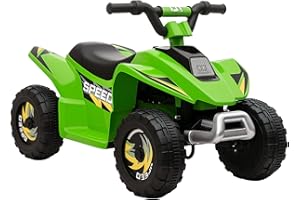 HOMCOM 6V Kids Electric Ride on Car All Terrain Vehicle Toy Quad Bike w/Forward Reverse Functions Toddlers for 18-36 Months Old Green