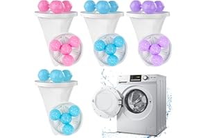 BGTLJKD 4 Piezas Bolsas de Filtro de Pelusa para Lavadora, Bolsa de Limpieza Flotante Reutilizable Filtros de Pelusa, Atrapapelos Mascota Lavadora Bolsa Malla de Lavandería para Lavadoras
