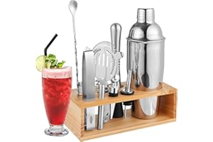 Cocktail Shaker Set,GAWENTINY Cocktail Making Set,Cocktail Shaker Set with Stand,750ML Stainless Steel Shaker for Cocktail,Cocktail Shaker Gift Set for Home Bar