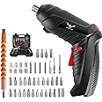 JENABOM Electric Screwdriver Cordless, Electric Screwdriver Kit with 45 Accessories, 3.6V/1300mAh Rechargeable Power Drill Driver, with USB Cable LED Light for Home Office DIY