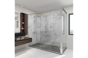 [neu.haus] Set di 4 Pannelli Decorativi in PVC per Parete Rivestimento Murale per Interni Bagno Cucina Soggiorno Pannelli 60x120 cm Resistenti all'Umidità e Raggi UV Effetto Marmo - White Marble