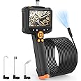 Misilmp Endoscope Inspection Camera, 4.3'' IPS Screen Borescope, Handheld IP67 Waterproof Industrial Pipes Endoscope With 8 LED Lights, HD Drain Camera With Flexible Semi-Rigid Cable (16.5 FT)