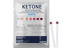 BMUT 100 strisce reattive chetosi, test chetoni, per un'efficace dieta e dieta, per urina I Ketosticks