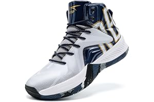 ASHION Men's Basketball Shoes Lightweight Breathable High Top Trainers Men's Running Non-Slip Sports Trainers