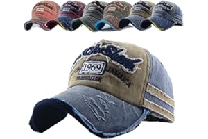 CheChury Czapka bejsbolowa vintage sportowa na co dzień kapelusz przeciwsłoneczny unisex regulowana postarzana bawełna czapka typu snapback czapka typu trucker