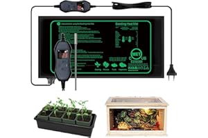 iZELL Mata grzewcza dla roślin z termostatem do sadzonek, zwierząt domowych i gadów, 50 W, mata do kiełkowania, z regulacją temperatury, szybkie nagrzewanie, bezpieczna i trwała, 25 x 52 cm