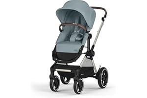 CYBEX Gold EOS Lux Poussette 2-en-1, Système pour Voyage, De la naissance à 22 kg (env. 4 ans), Stormy Blue