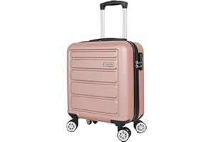 ZAHRAB Cabin Suitcase, Easy Jet 45x36x20 Cabin Bag | Lightweight, Telescopic Handle, Hard Shell Small Carry on Suitcase with Wheels | Travel Luggage (Rose Gold)