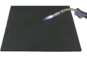 THE FELT STORE Estera ignífuga, estera de protección contra el fuego resistente al calor, negra, aprox. 90 x 90 cm, aprox. 5 mm de grosor, (Ideal como estera de soldar, estera de protección contra el fuego, estera resistente al calor, estera de protección contra el calor, estera para barbacoa)