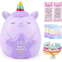 Tirelire Licorne Rose - Coffre-fort Décoratif Pour Fille, Surface Lisse, Compacte - Idée Cadeau Anniversaire Ou Noël