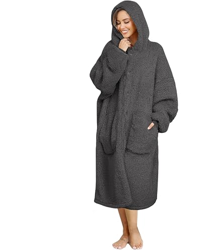 Coperta Indossabile In Pile Sherpa Bedsure - Con Cappuccio E Tasche