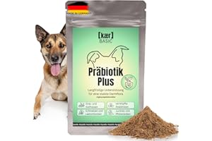Kaer Basic Präbiotik Plus für Hunde – bei verstopften Analdrüsen, Kotfressen, Juckreiz, Pfotenlecken & Sodbrennen, mit natürlichen Ballaststoffen zur Stärkung der Darmflora - 200g Pulver