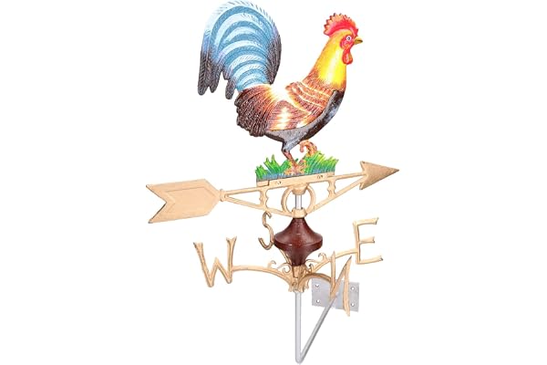 Poule Poulet Coq Girouette Vain Or Montage Mural en Fonte Toit de Maison
