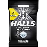 Halls Extra Strong Flavor Candy, Sugar Free, Pack of 4 x 32g | Sugar-free candies with extra strong flavor and refreshing eff