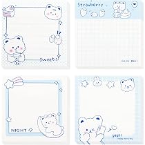 Cobee Notes Autocollantes Kawaii Lapin - 8 Blocs 160 Feuilles Animaux Mignons