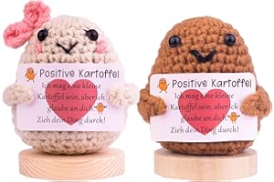 Mwmoeen Lustige Positive Kartoffel Pocket Hug, 2 Stück Glücksbringer Positive Kartoffel Puppe Geschenke Beste Freundin Geschenke für Freundin Kleine Geschenke für Frauen(C28)