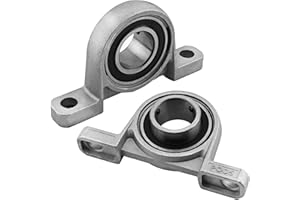 Othmro Cuscinetto a sfere montato su blocchetto di cuscino KP005, 1 " ID cuscinetto a sfere flangiato montato a sfera, cuscinetto in acciaio e ghisa Set di cuscinetti autoallineanti con blocco a vite