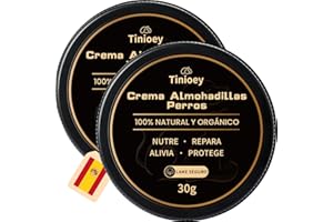 Tinioey Crema Almohadillas Perros (30g x 2) | Protector Almohadillas Perro – Crema Natural Nariz y Patas | Bálsamo Calmante para Perros | Perros Accesorios | Artículos de Salud Animales pequeños