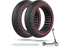 OUXI Pneu Plein 10x2,125 pour Xiaomi M365/Pro/Pro 2 Trottinette Electrique,Anti Dérapant Anti Crevaison Increvable Solide 10 Pouces Avant/Arrière