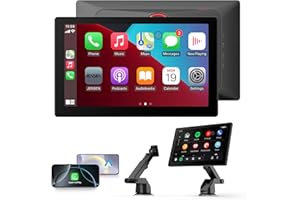 PASHLYSH Car Display Compatible with Carplayy and Android Car, Portable Android Auto Display 9 Inch IPS Touch Screen, Auto-Elektronik with Buddy Display/Siri/Googlee Assistant/Fm/Aux (9 Zoll)