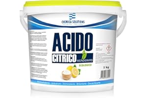 HYTAMA TOOLS Chemica Solutions - Acido Citrico monoidrato Ecologico Multifunzione, Detersivo pavimenti, Pulizia Calcare lavatrice,Brillantante Decalcificante,Alimentare E330 5Kg