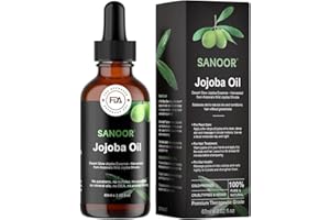 SANOOR® Desert Organic Jojoba Oil – 100% Pure Cold‑Pressed Golden Jojoba Oil for Hair, Skin & Face – Lightweight Moisturizer, Carrier Oil for Scalp Treatment & Anti‑Aging – 60 ml