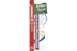 STABILO EASYgraph - Matita Ergonomica triangolare - per Destrimani - Lilla Pastel - Pack da 2 - Gradazione HB