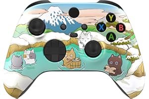 eXtremeRate Carcasa Linda para Xbox Series X S Mando Protector Placa Frontal Funda Delantera Reemplazo Kit Cubierta Cover Shell para Xbox Series S X Control-No Incluye Mando(Gatos en Aguas Termales)